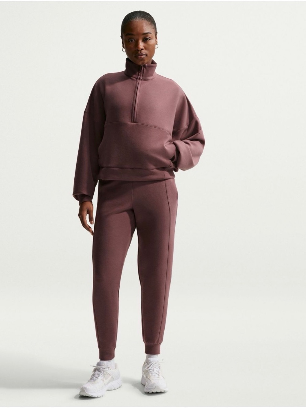 Nike Women’s Maroon Zip-Up Quarter Sweatshirt